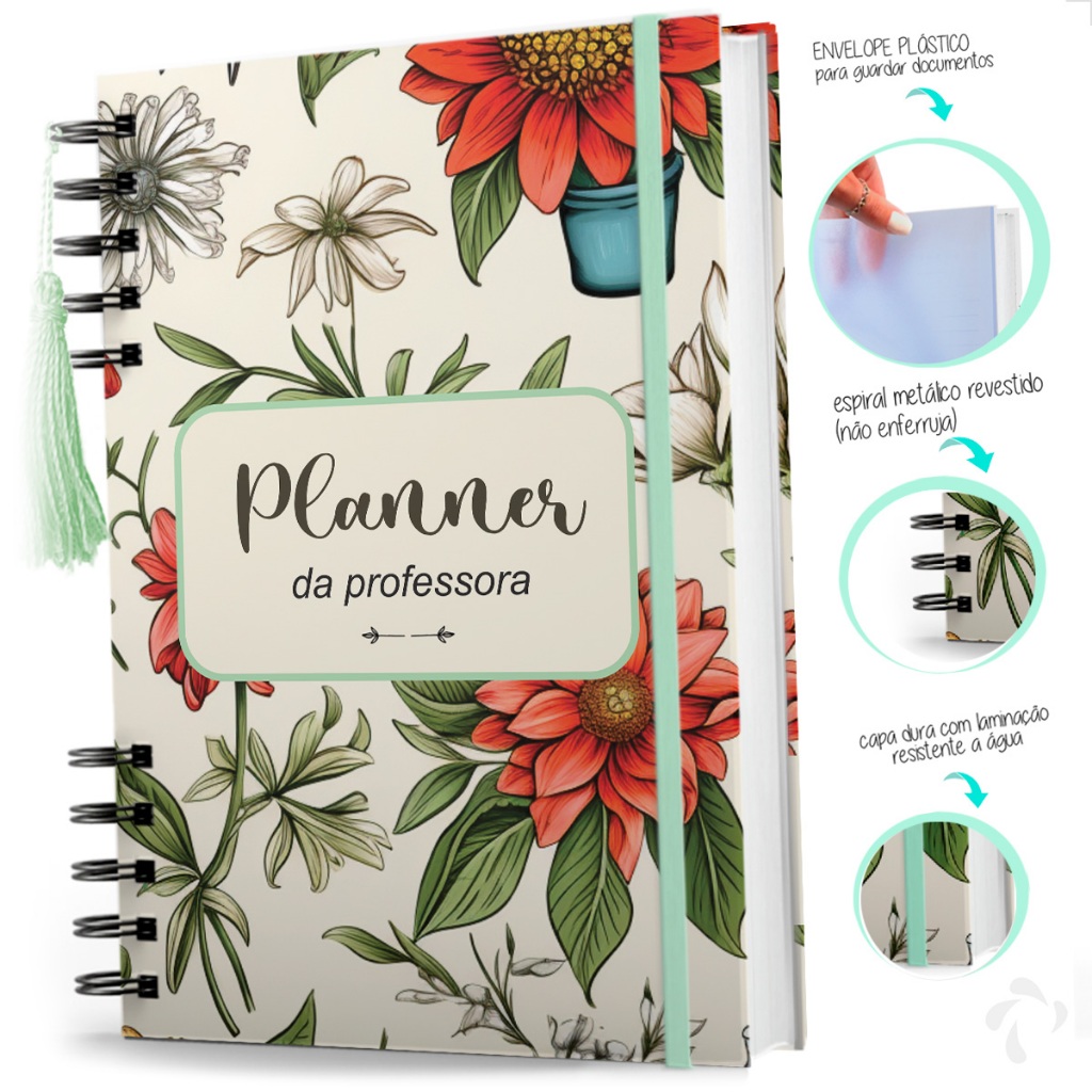 Planner Agenda do Professor Caderno P Planejamento Escolar em Oferta na Shopee