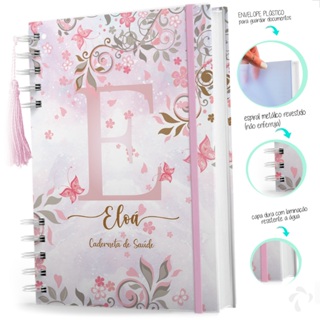 Caderneta De Vacinação Menina Personalizada C/ Nome - Floral