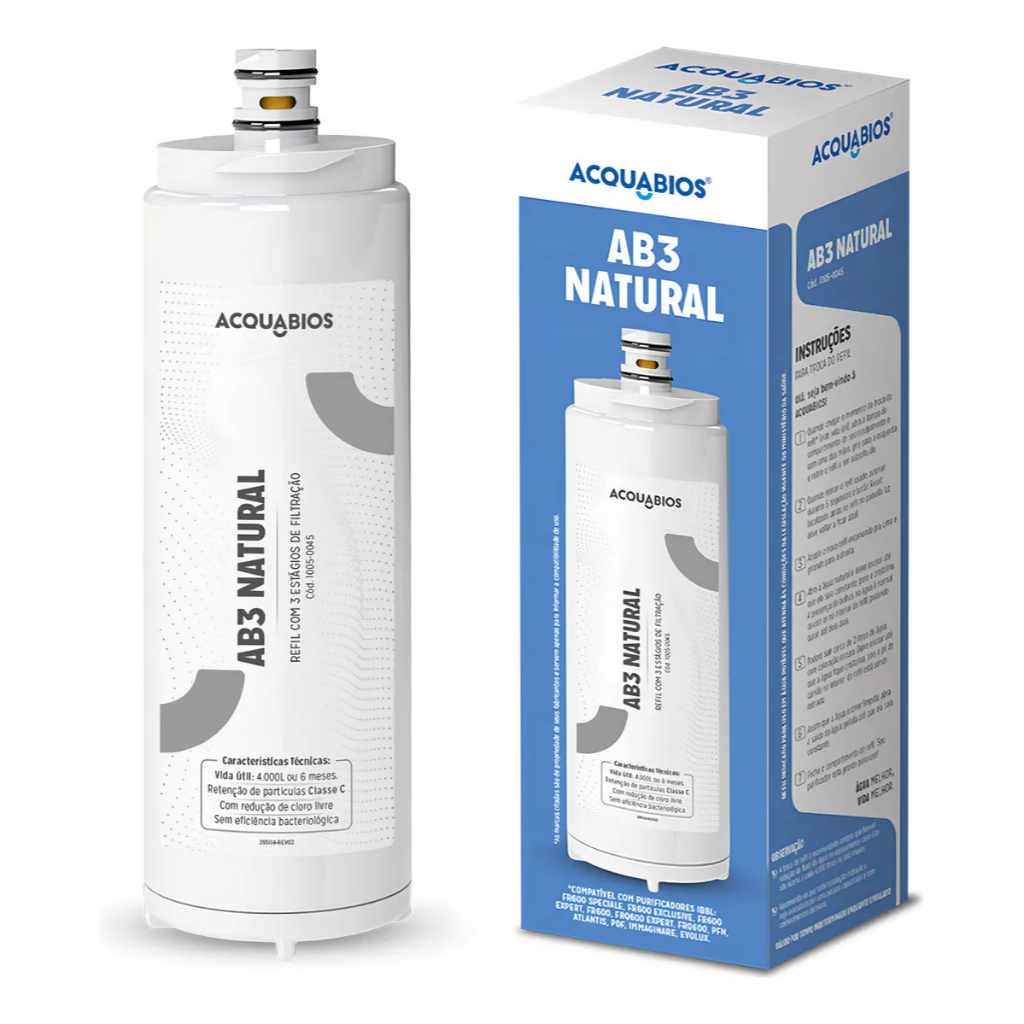 Refil Filtro Acquabios AB+3 p/ IBBL Immaginare Evolux Due FR600 Expert Branco