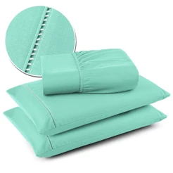 Jogo De Lençol Com Elástico 2 e 3 Peças Micropercal 400 Fios Toque Macio Premium Casa Moura Decor.