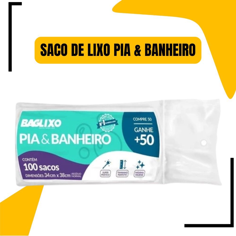 Saco de Lixo Bag 34 x 38 cm Pia Banheiro