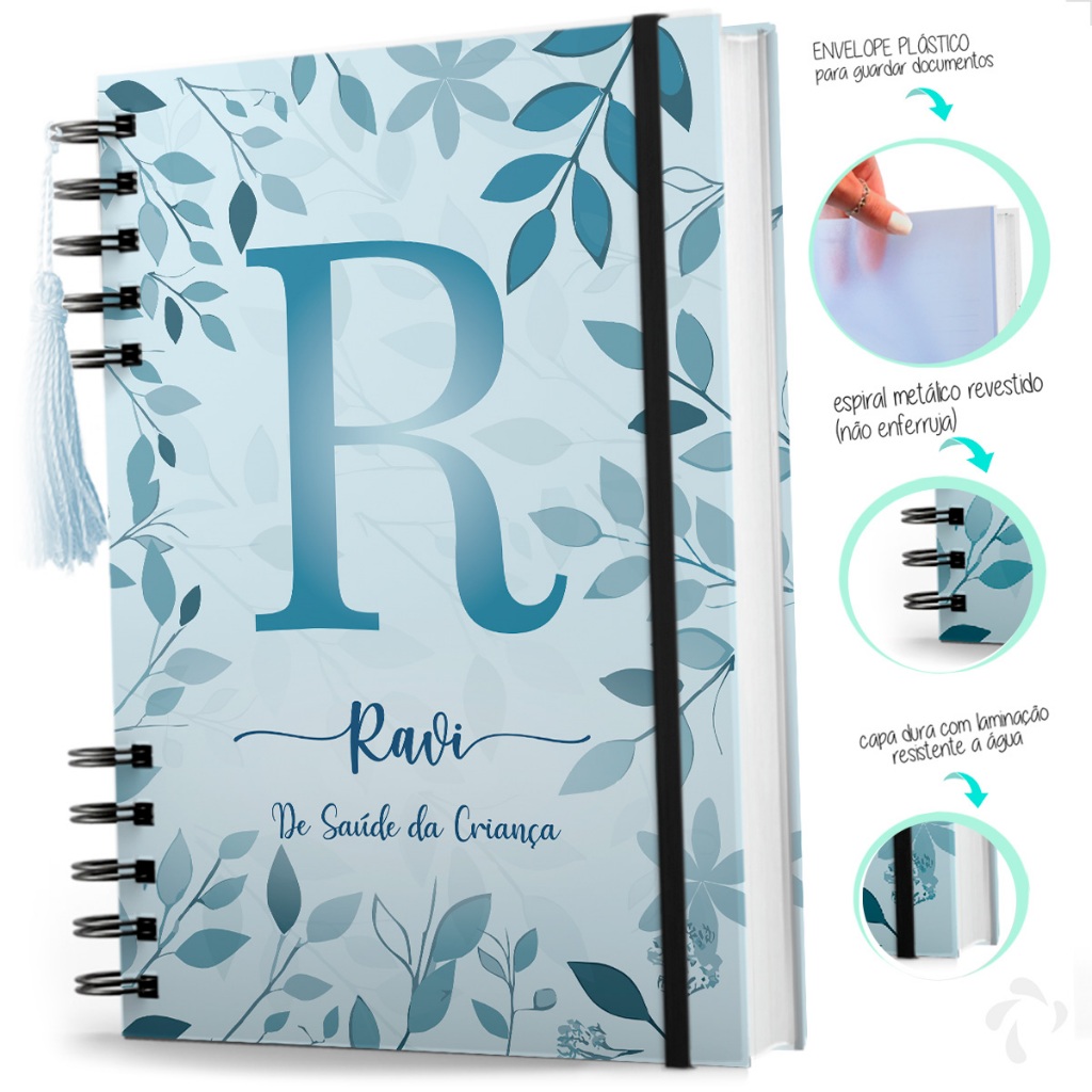 Caderneta De Vacinação Menino Personalizada C/ Nome - Blue em Oferta na Shopee