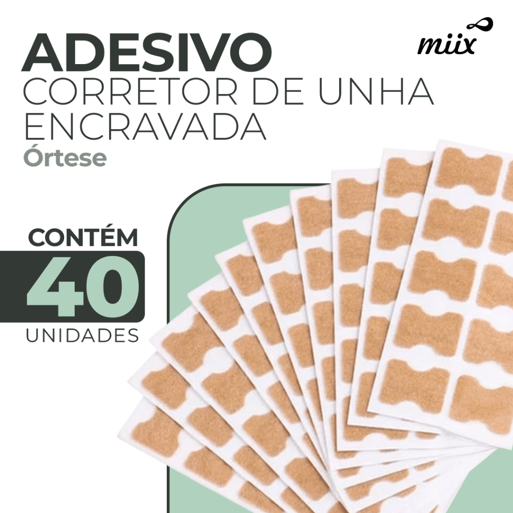 Adesivo Corretor De Unha Encravada Órtese - 40 Unidades
