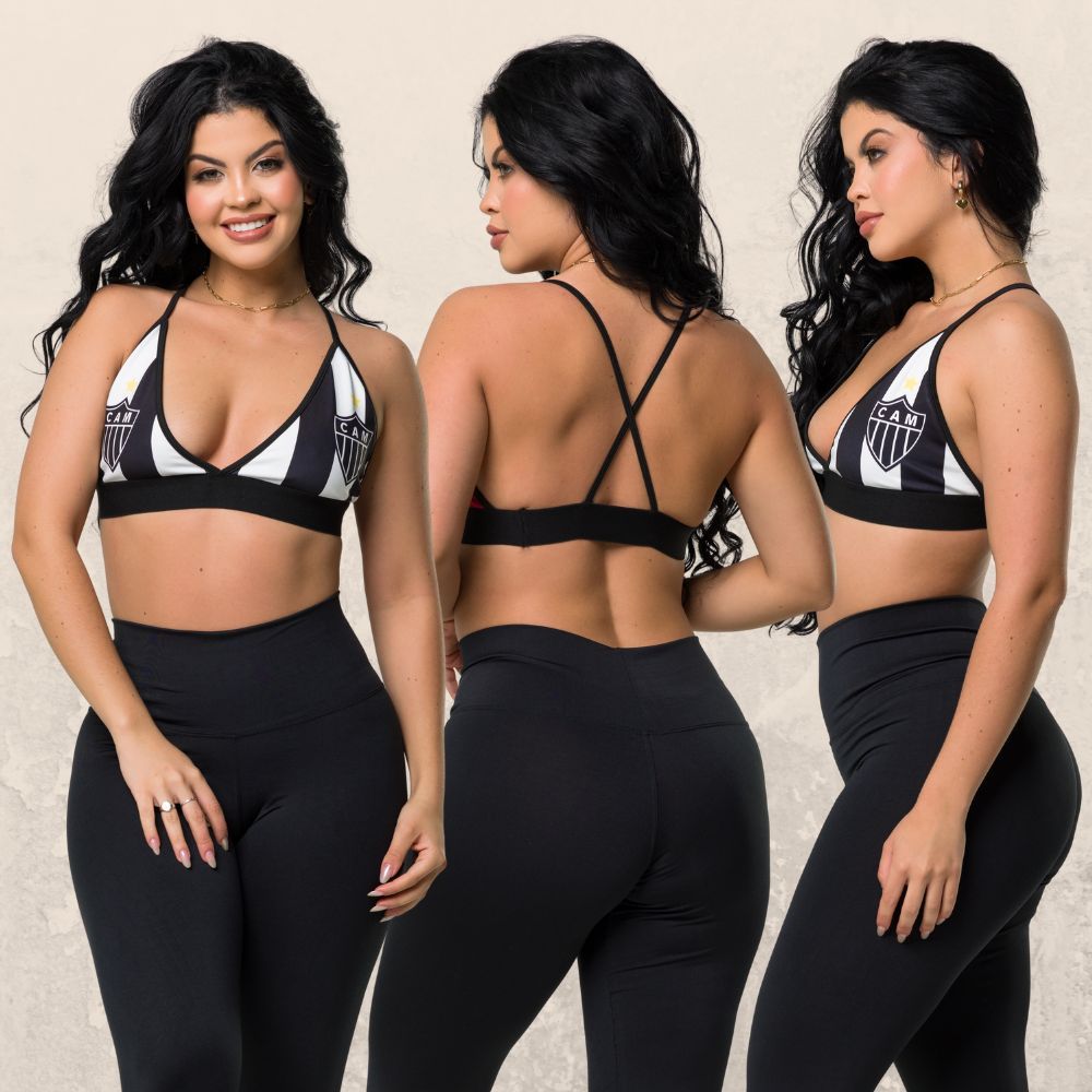 Top Strappy Biquini Decotado Personalizado Sem Bojo Time Brasileirão Carioca Paulista JOJO