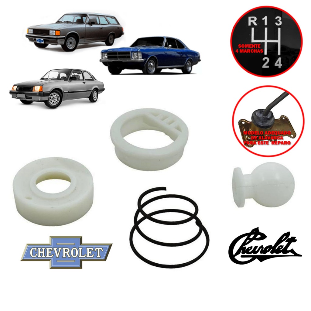 Reparo Da Alavanca Trambulador Chvrolet GM Opala Chevette Marajó Câmbio 4 marchas novo com Nfe top em Oferta na Shopee