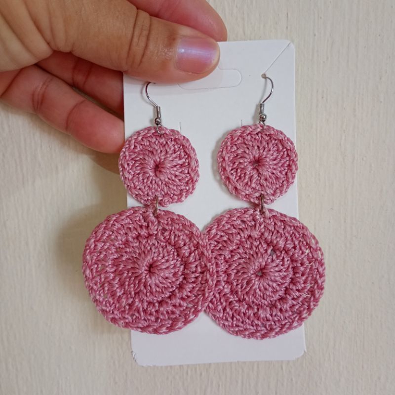 Brincos Grandes De Crochê Coloridos - Nina em Oferta na Shopee
