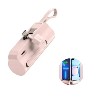 Carregador Portatil Mini Power Bank 1.0000mAh Sem Fio 2em1 Carregador para iPhone e Tipo-C
