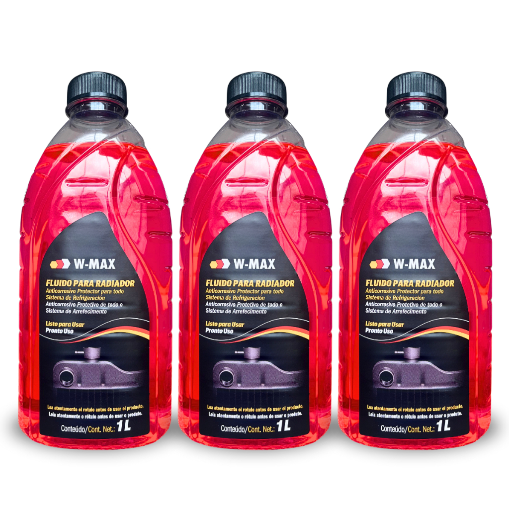 Kit 3 Fluido Rosa para Radiador 1L Pronto Para Uso Wurth