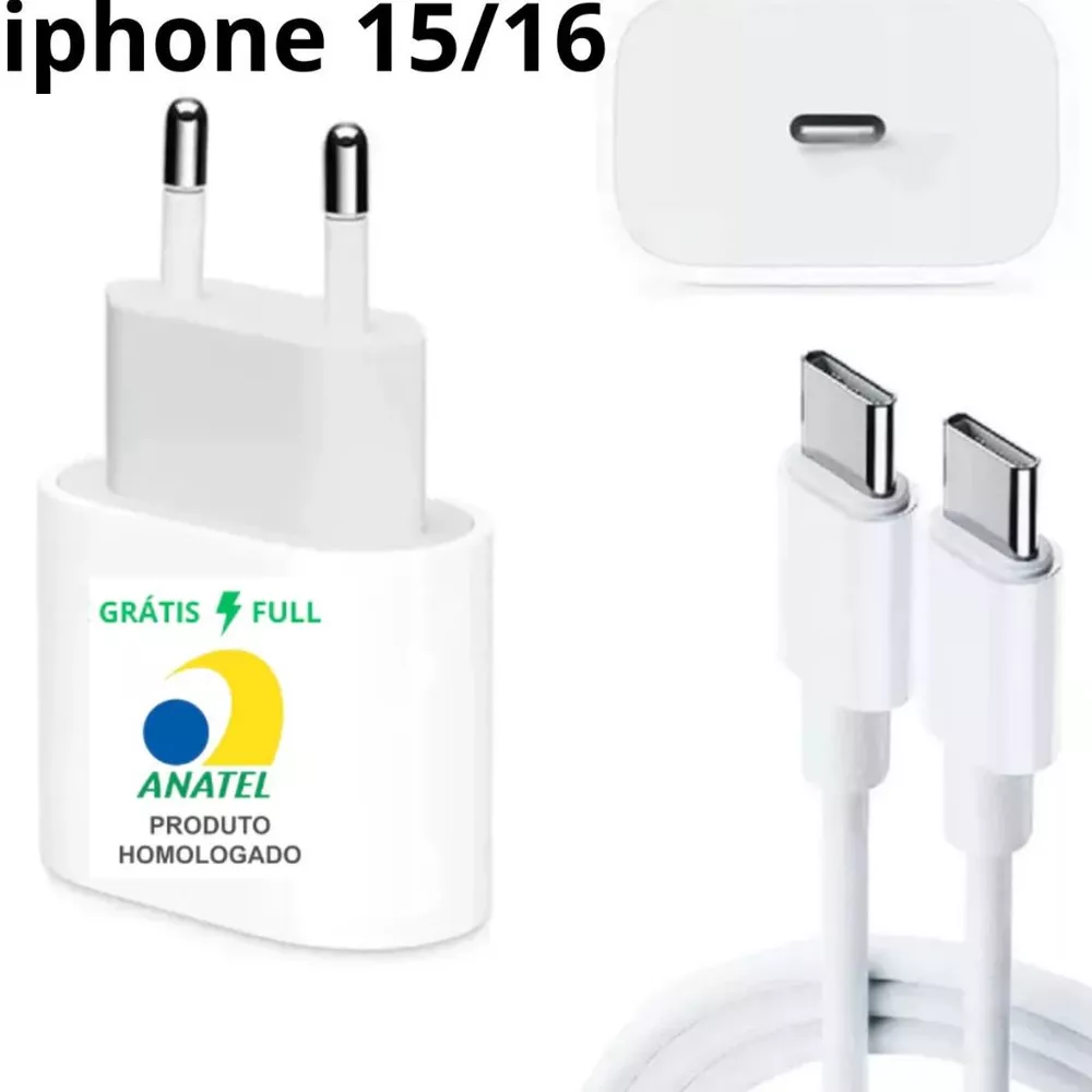 "ORIGINAL" Carregador 35w Completo Iphone 15 15 pro 15 pro max iphone 16 Adaptador Caixinha Tomada Fonte 35 + Cabo 35W