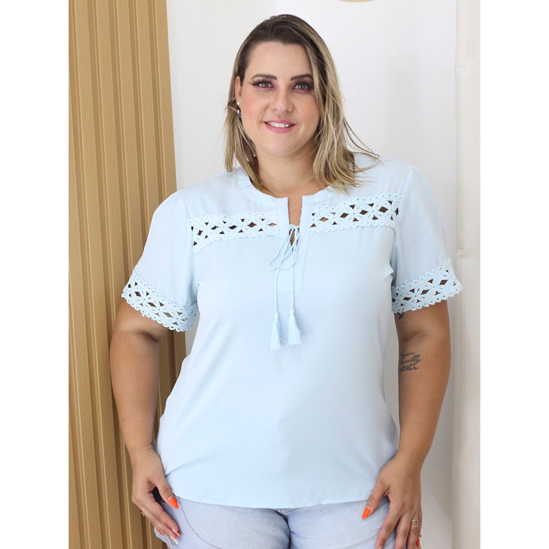 KB54322 BLUSA FEMININA LISA PLUS SIZE LANÇAMENTO 2025 em Oferta na Shopee