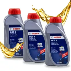 Kit Fluído de Freio Dot 4 P/ Motos Carros Caminhões Bosch (3 Unidades)