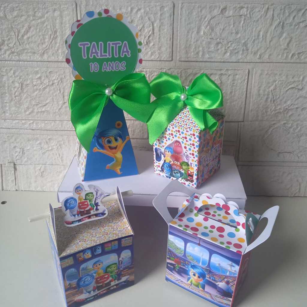 Kit Festa Personalizados Divertidamente | Lembrancinhas Caixinhas para festa - PEGUE E MONTE