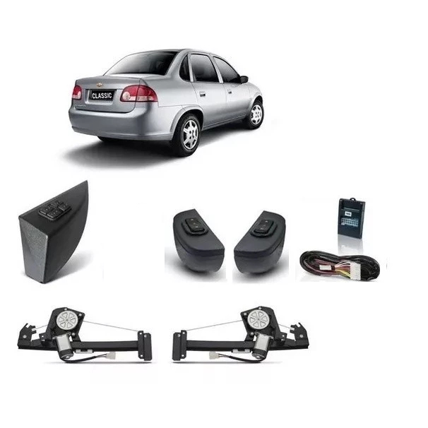 Kit Vidro Elétrico Classic Corsa Super Corsa Sedan Wagon 4 Portas Traseiro Sensorizado (1996-2016)