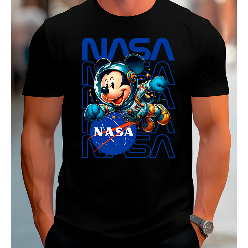 Camisa Nasa Astronomia Camiseta Streetwear Mickey Desenho T-Shirt 100% Algodão