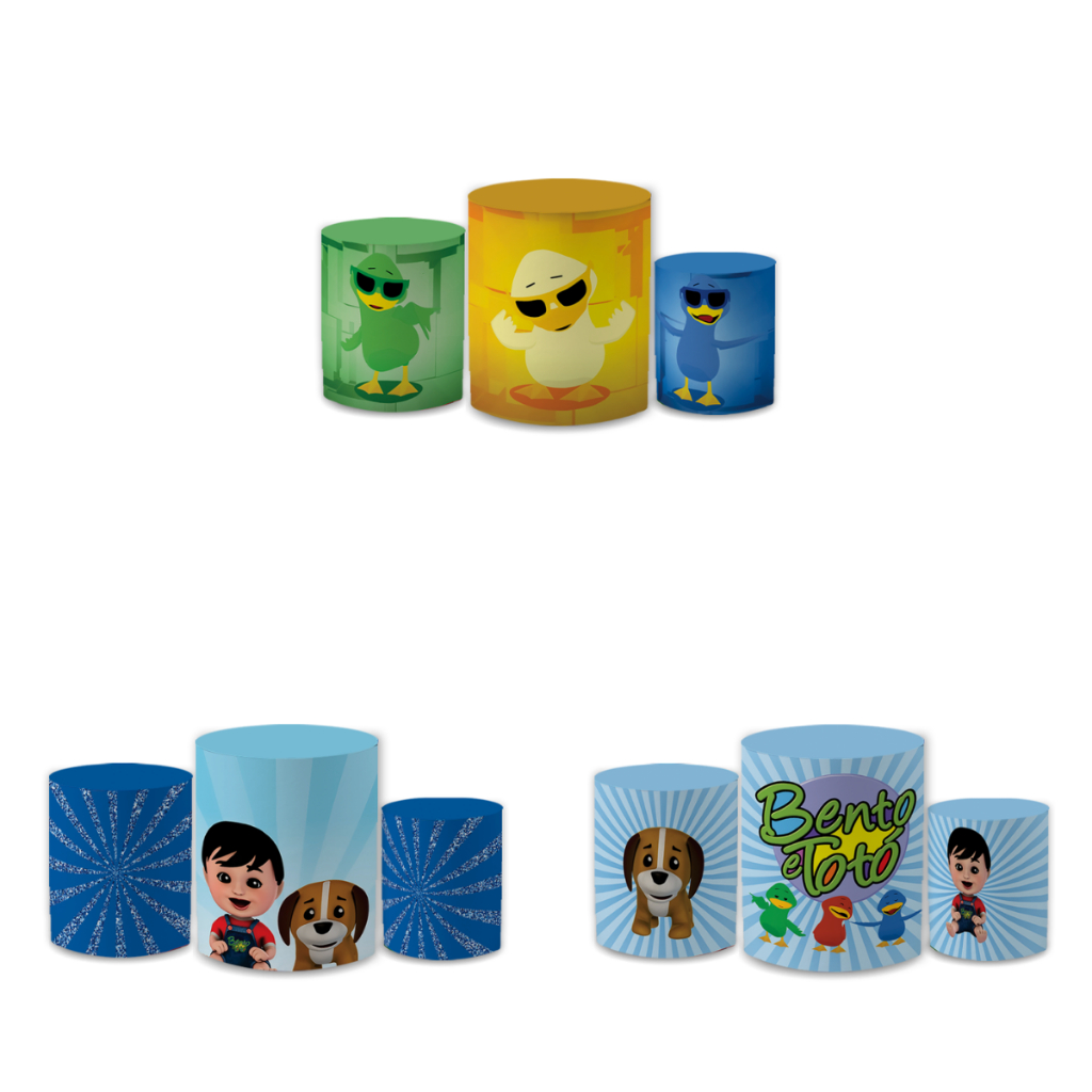 Kit Trio Capa De Cilindro Bento Em Tecido Para Decoração Festa em Oferta na Shopee