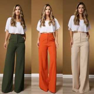 Calça Alfaiataria moda feminina Pantalona Zara em Oferta na Shopee