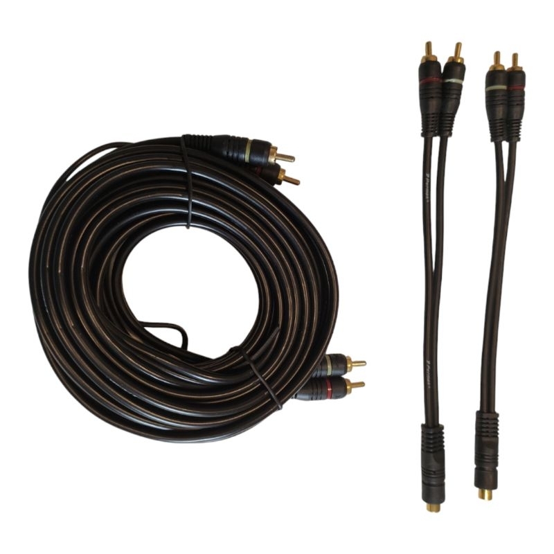 Cabo Som Automotivo Rca 5 Metros + 2 Cabos Y Carro P/modulo Bob