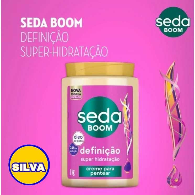 CREME DE PENTEAR SEDA BOOM DEFINIÇÃO SUPER HIDRATAÇÃO 1 KG em Oferta na Shopee