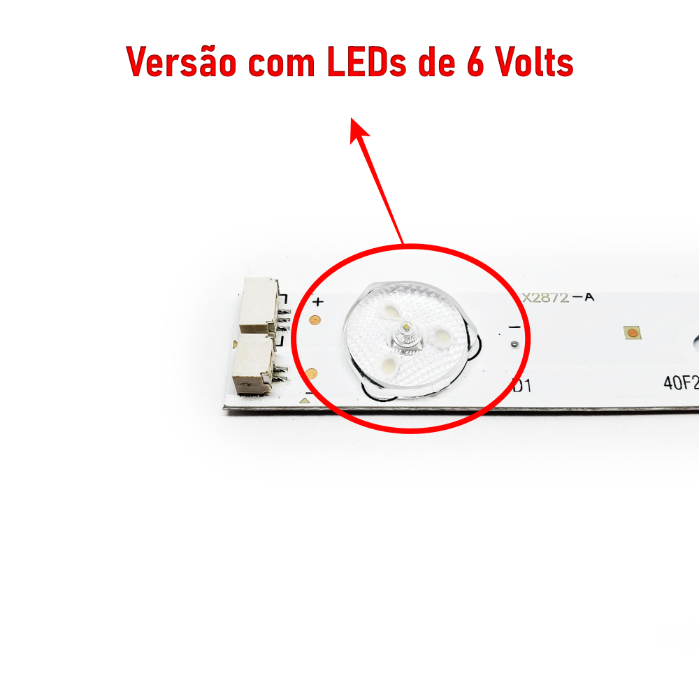 Kit 8 Barras de LED 6V com 40cm – Compatível com PH39F33 / PH39F33DSG / PH39F33DSGW