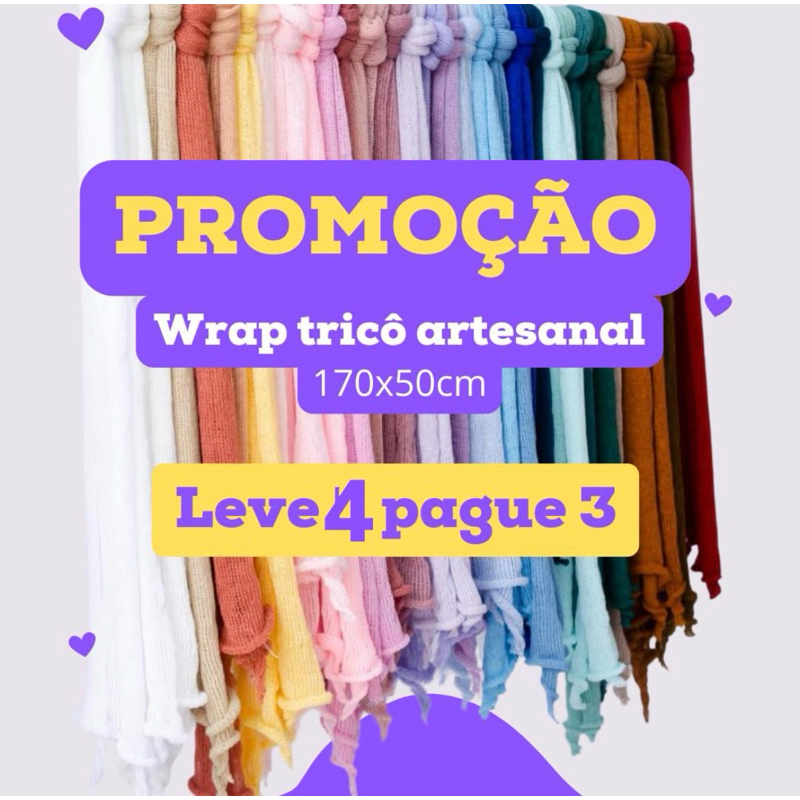 Wrap Tricô Artesanal NEWBORN em Oferta na Shopee