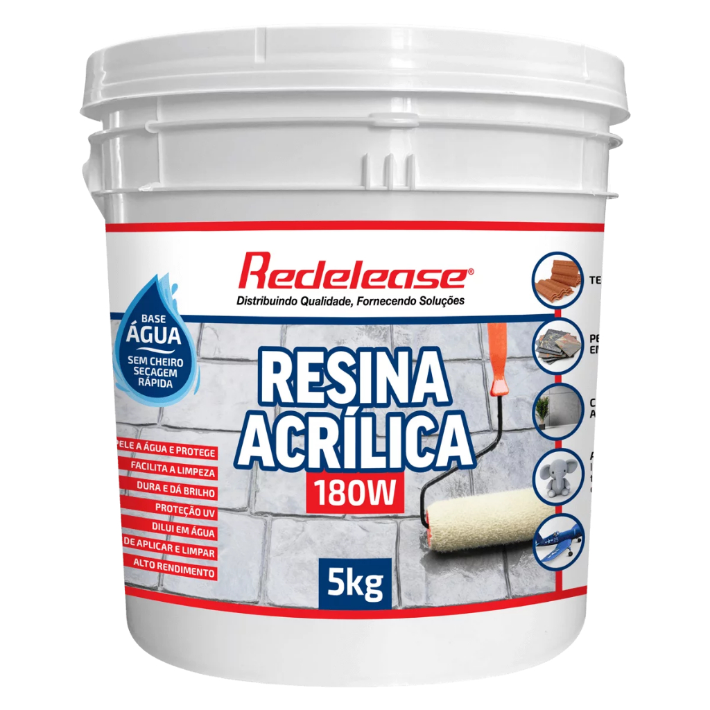 Resina Acrílica Base Água 180w (05 Kg) para impermeabilização de Lajes e caixas em Oferta na Shopee