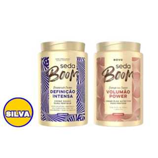 KIT CREME DE PENTEAR SEDA BOOM C/2 UN DEFINIÇÃO INTENSA+VOLUMÃO POWER 1 KG CADA em Oferta na Shopee