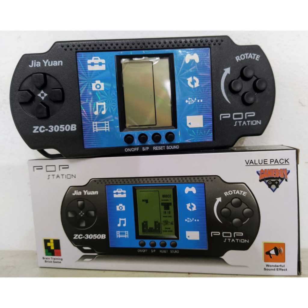 Pop Sttation Mini Game Portátil Retrô De Mão Puzzle E Brick Brain Training 9999 Jogos Eletrônicos