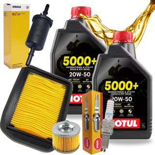 Kit Revisão Fazer 150 / Crosser 150 / Factor 110 Troca Óleo Motul 20w50 + Filtros e Vela Ngk em Oferta na Shopee