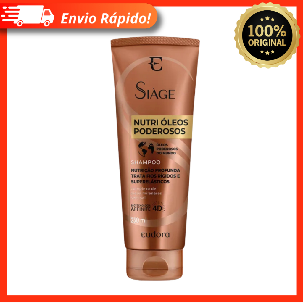 Shampoo Siàge Nutri Óleos Poderosos Limpeza Profunda Fios Livres, Leves e Soltos 250ml - Eudora