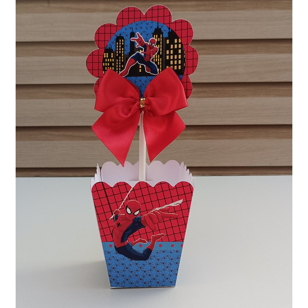 Centro de mesa personalizado Homem Aranha/Cachepô personalizado Homem Aranha
