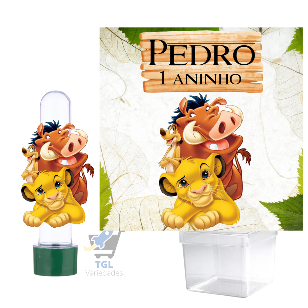 Kit Lembrancinha 10 Tubetes + 10 Caixinhas Rei Leão em Oferta na Shopee