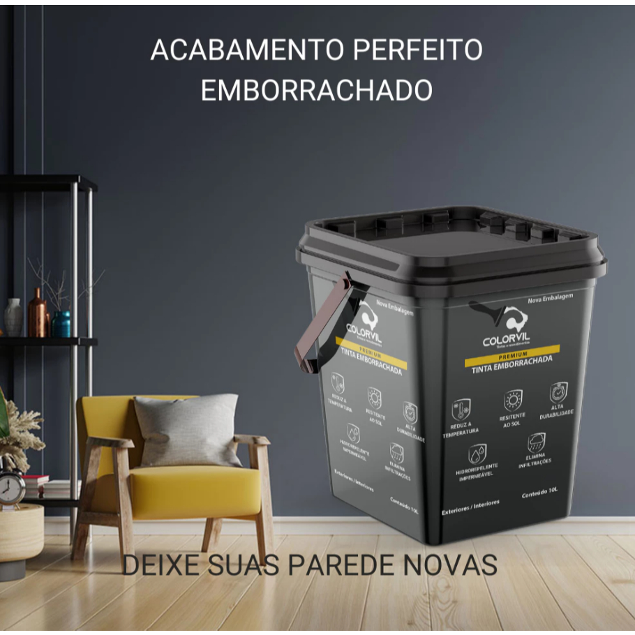 Tinta Emborrachada 12kg e 18kg Impermeabilizante Colorvil Várias Cores