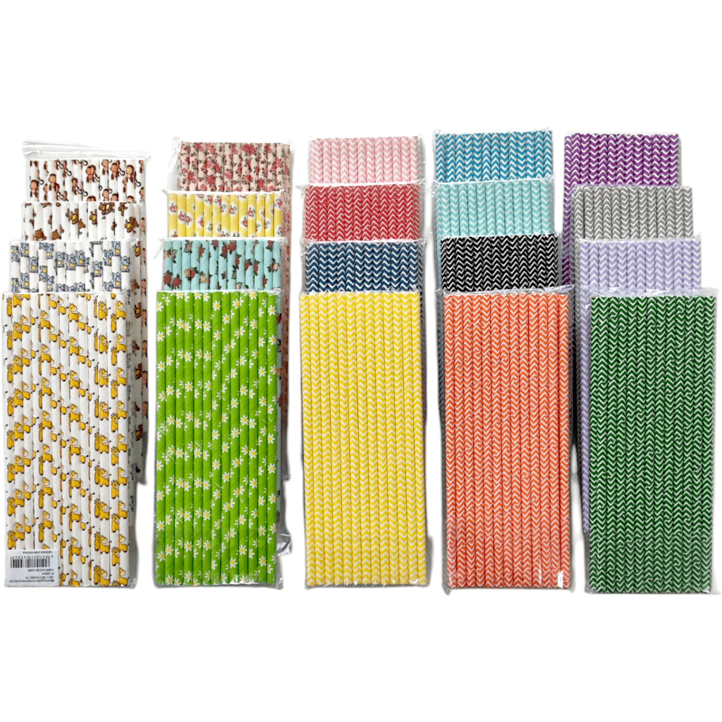 Kit 25 Canudo Papel Colorido Canudinho Festa Biodegradável Palito pirulito chocolate decoração doces
