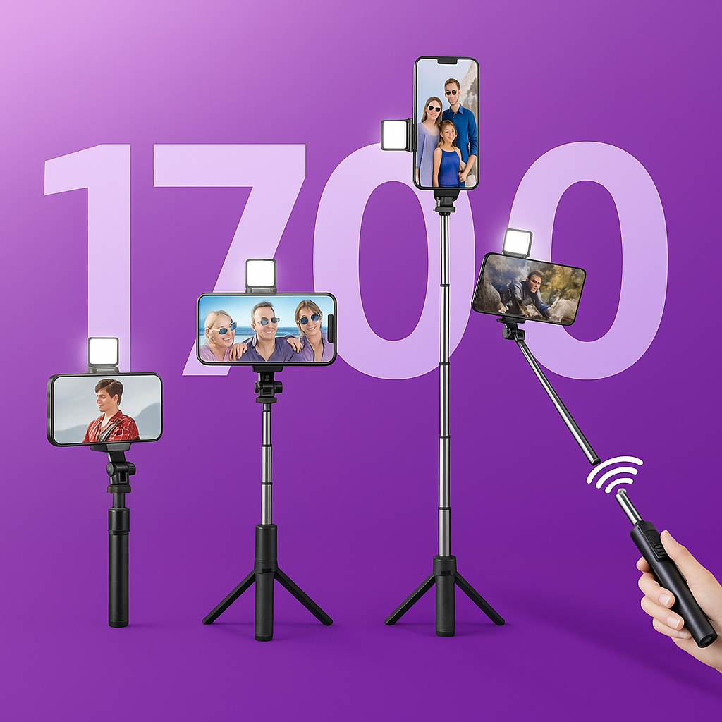 Tripé Celular Retrátil 1.70m Regulável Alumínio Profissional Suporte Bastão de Selfie em Oferta na Shopee