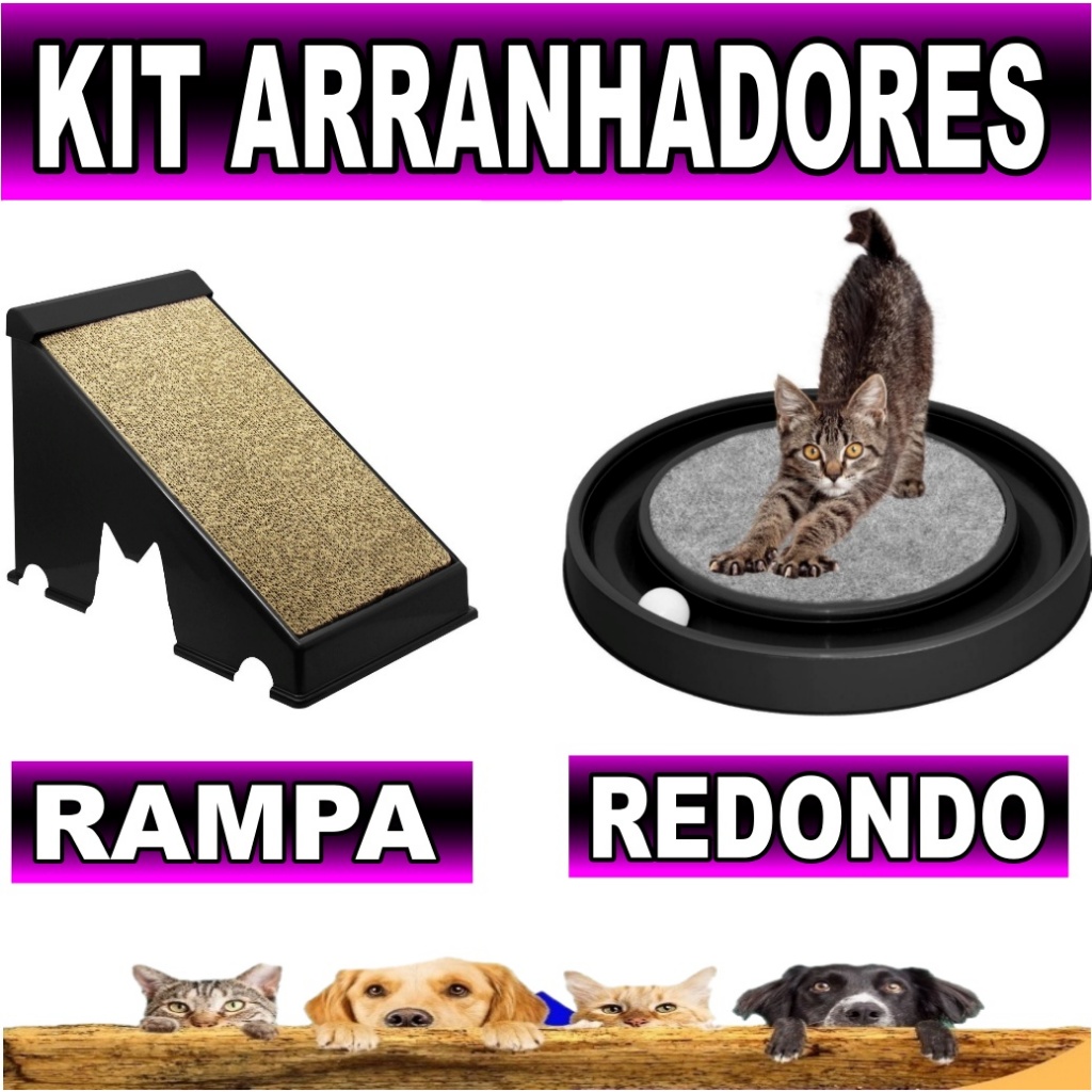 ARRANHADORES PARA GATOS RAMPA E REDONDO COM BOLINHA- BRINQUEDO INTERATIVO PARA GATOS CAT RELAX