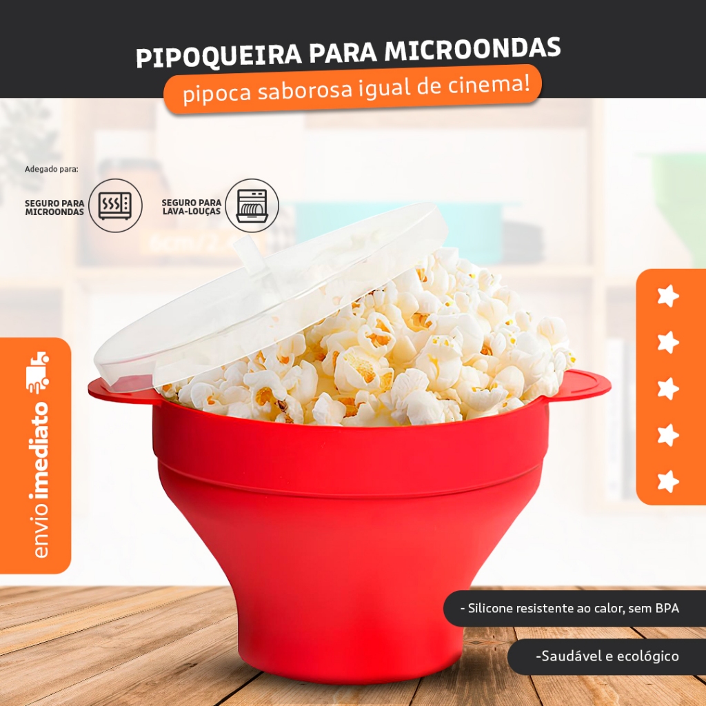 Pipoqueira De Silicone Para Micro-ondas C/ Tampa- Bhz Store