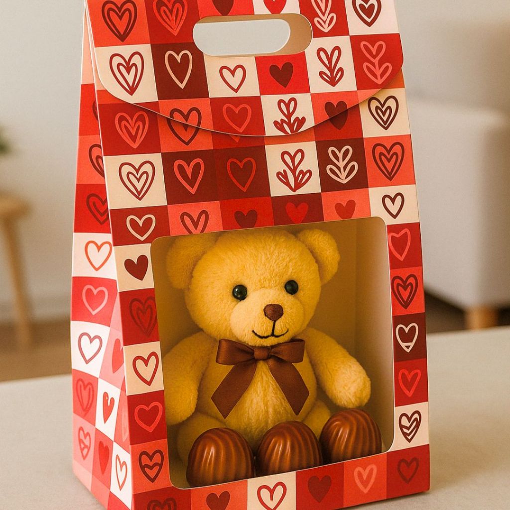 10 SACOLA MALETA COM VISOR DIA DOS NAMORADOS CORAÇÕES 26X19X9cm 5502 (IDEIA NAMORADOS 2025)