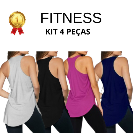 Kit 4 Camisas Fitness Basicas CrossFit Academia Corrida Tapa BumBum