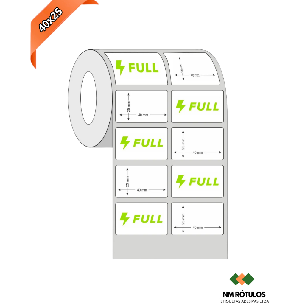 Etiquetas Full Mercado Livre 40x25mm 2 Colunas – COUCHE -  Prontas p/ Envios Full M