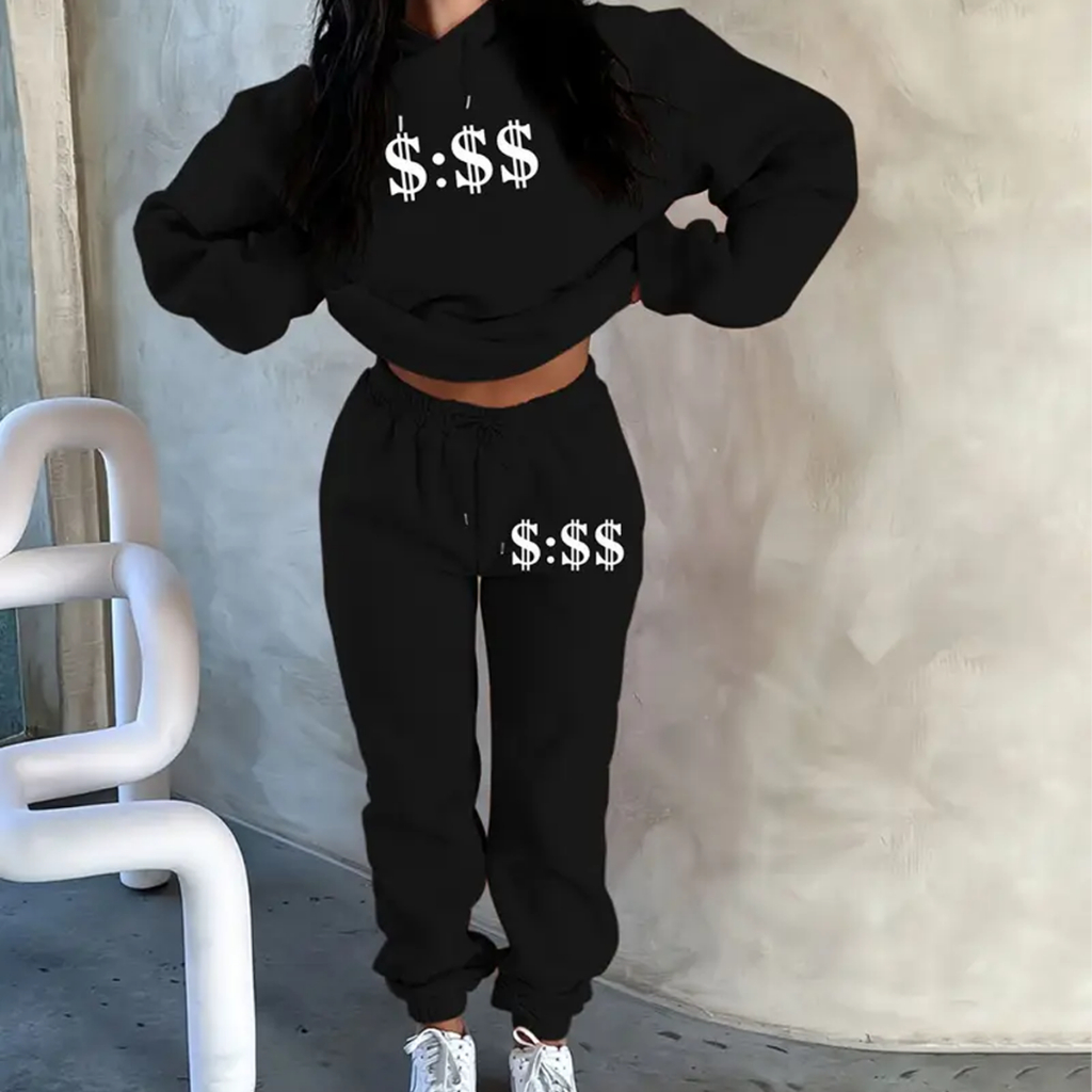 Conjunto Moletom Tradicional Feminino Inverno Blusa E Calça Money Mulher Empreendedora Cash Foco
