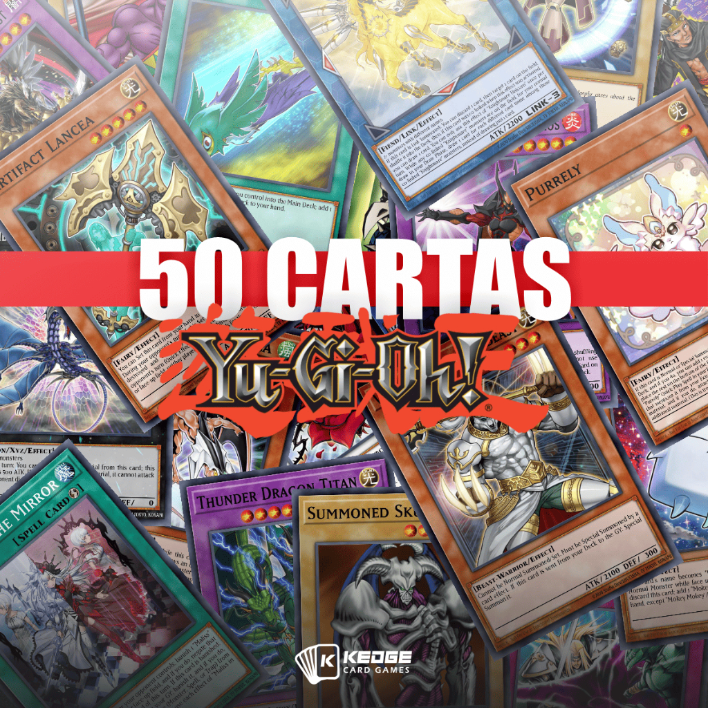 Yugioh Lote de 50 Cartas YU-GI-OH TCG Originais 3 Brilhantes + 47 Comuns