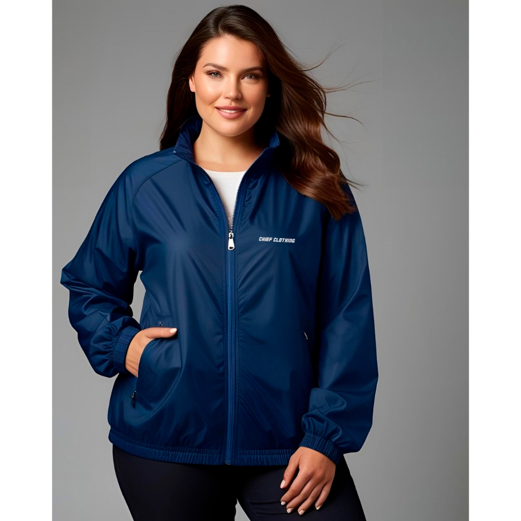 Jaqueta Corta Vento Feminina Original Chief Clothing Tamanho P ao G4 Capuz Plus Size Imper...