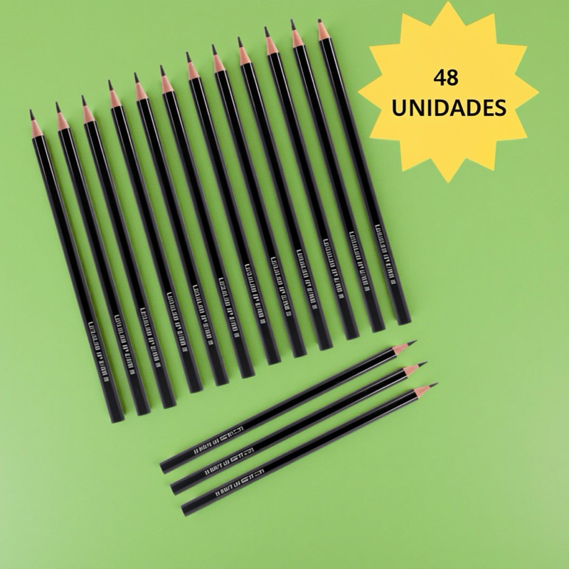 Kit 48 Lapis de Escrever Grafite HB N2 Preto