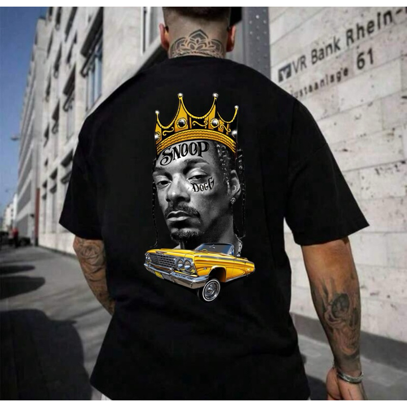 Camiseta Oversized Snoop Dogg Estilosa Camisão Grande Confortável P ao G3