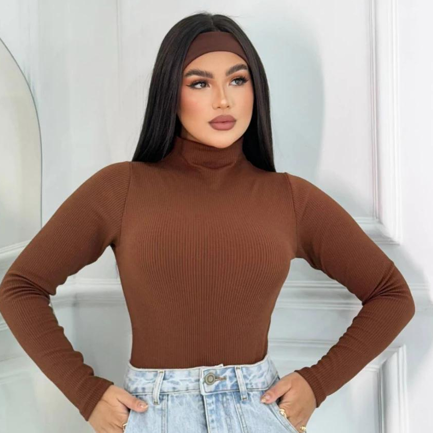 Blusa Cacharrel Manga Longa Tecido Canelado - Leve e Confortável - Segunda Pele