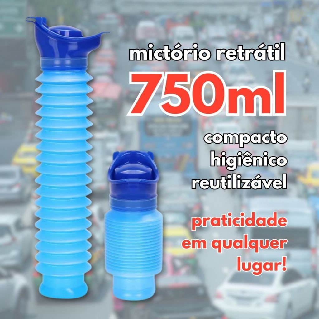 Mictório Portátil Retrátil Unissex Mulher Homem Super Higiênico Prático e Discreto 750 ml.