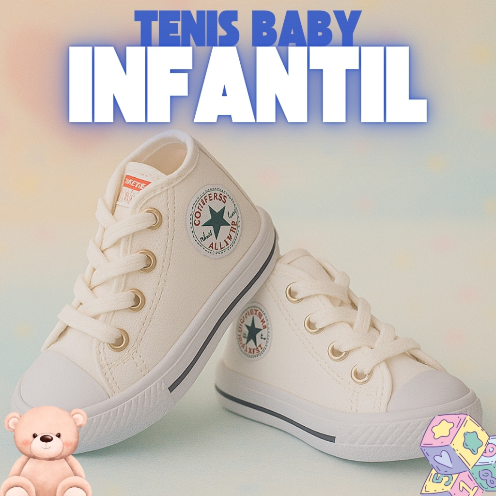 Tênis Infantil Menino Menina Baby Star Casual Botinha Cano Baixo Confortável Promoção Envio Imediato