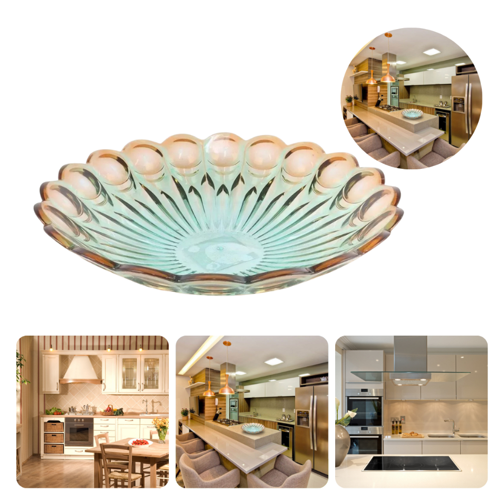 Centro De Mesa Esfera Bicolor Acrílico Decoração Fruteira Linha Premium