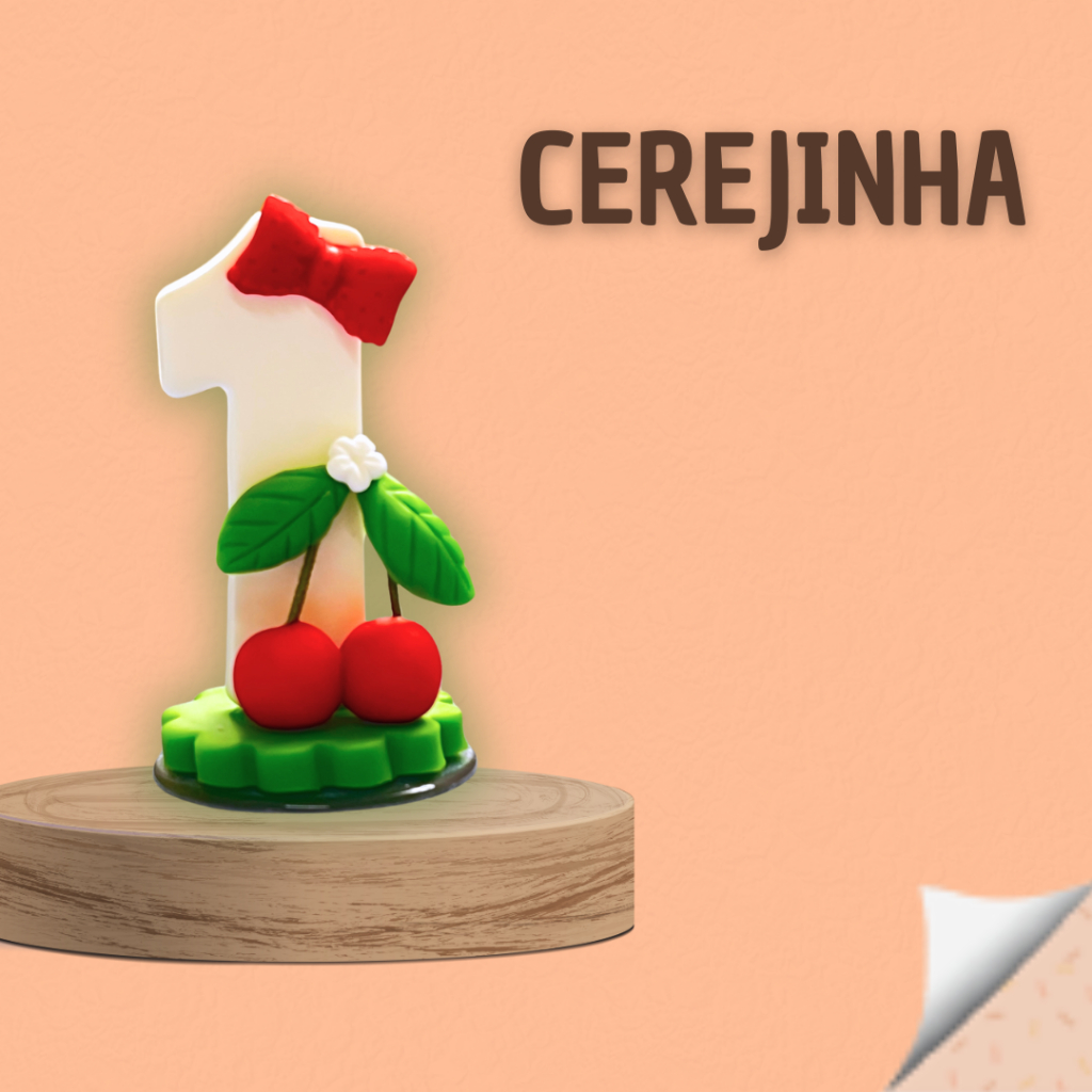 VELA CEREJINHA EM BISCUIT em Oferta na Shopee