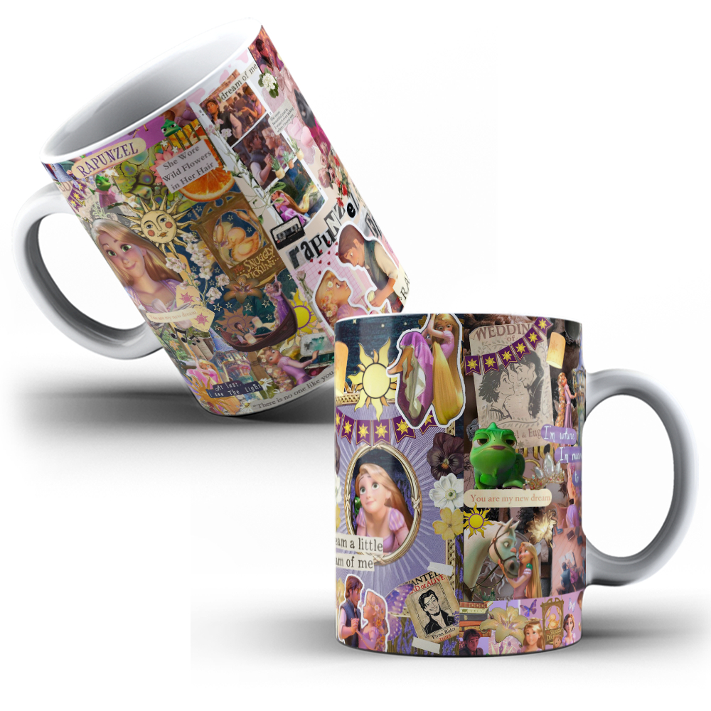 Caneca de Porcelana Personalizada Princesa Rapunzel Fotos — imagem 2 de 2